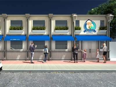Instalao de Fachada em AMC - Baby Kids School